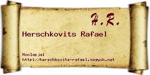 Herschkovits Rafael névjegykártya